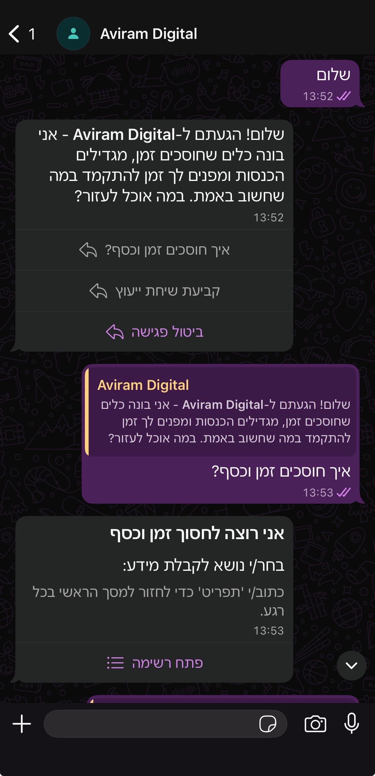 שיחת צ'אטבוט 3